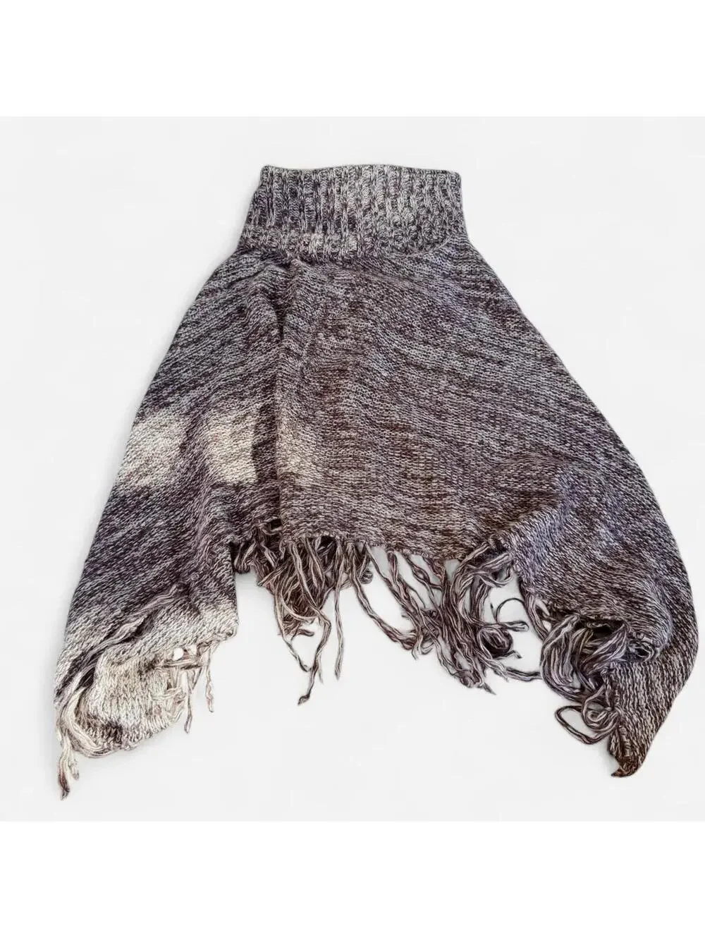 Brown Fringe Poncho